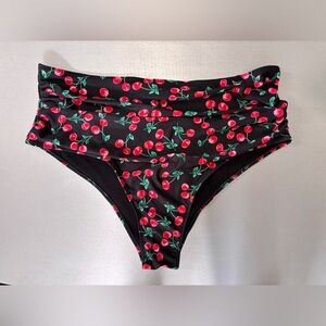SHEIN Black 🍒 Cherry print bikini bottom 3X ( runs small)